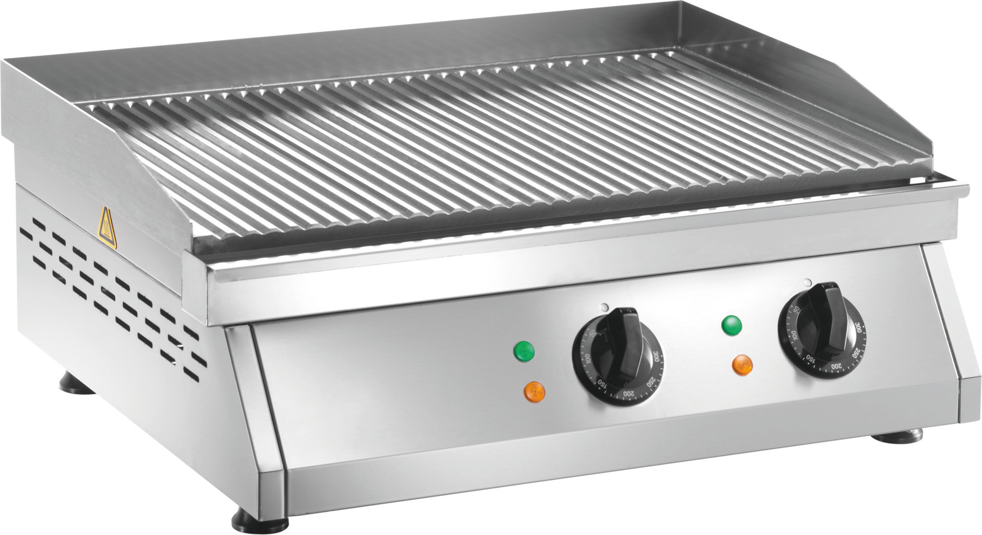 Elektro-Grillplatte gerillt 2 Heizzonen 600 x 500 x 200 mm